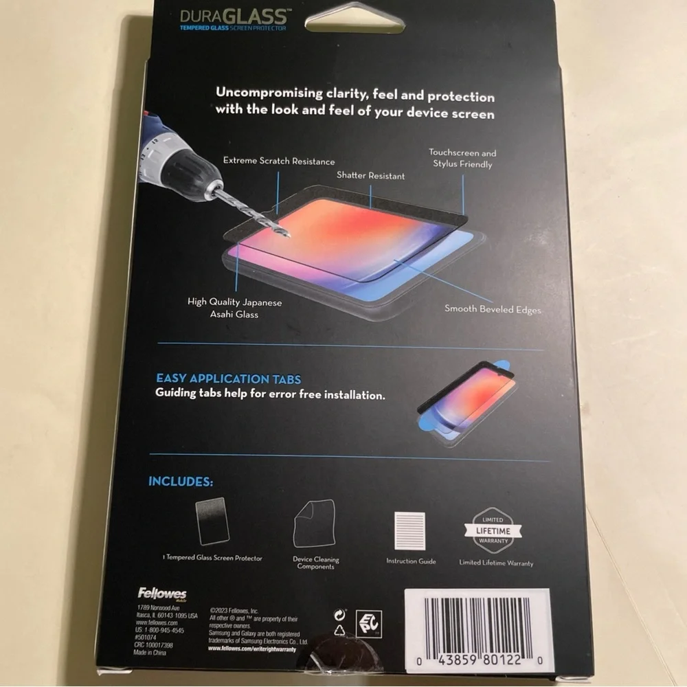 DURAGLASS Tempered Glass Screen Protector for Samsung Galaxy A25 5G - Black